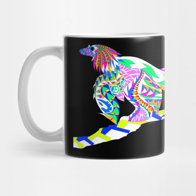the bird dinosaur in feathered pattern ecopop by jorge_lebeau